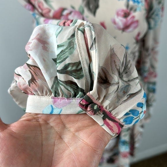 Yumi Kim Tie Me Over Full of Love Blush Mini Dress Women's M Pink Floral NWT - Picture 7 of 16